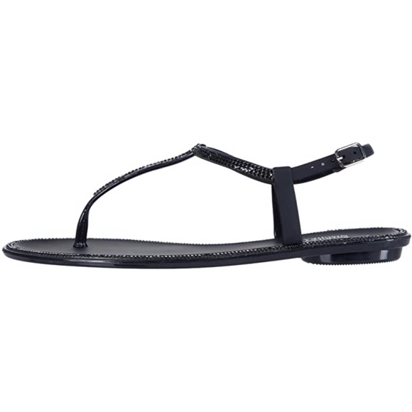 Jewel Badgley Mischka Thongs Sandals Black Jelly 7 - Picture 5 of 15